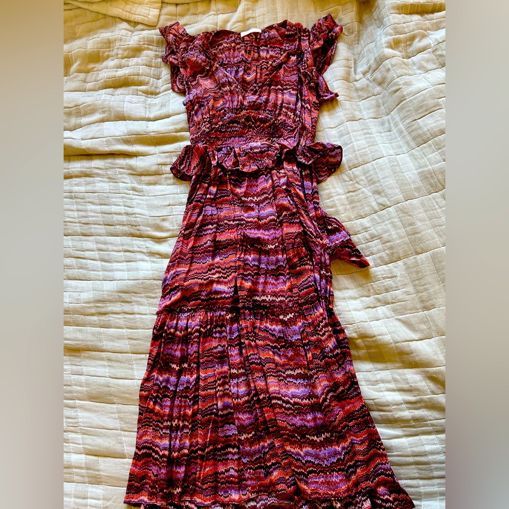 Elegant Multicolor Ruffled Women's Dress